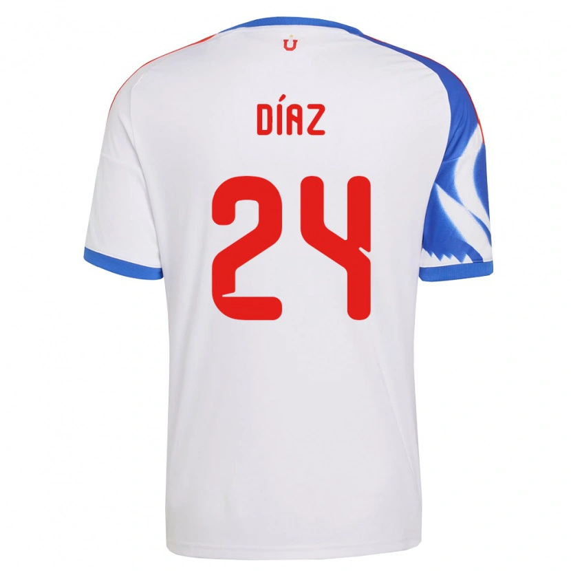 Danxen Kinderen Antonio Díaz #24 Wit Marineblauw Uitshirt Uittenue 2026/27 T-Shirt
