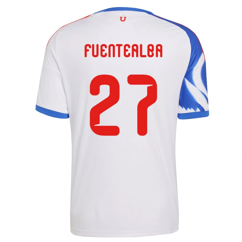 Danxen Kinderen Jeison Fuentealba #27 Wit Marineblauw Uitshirt Uittenue 2026/27 T-Shirt