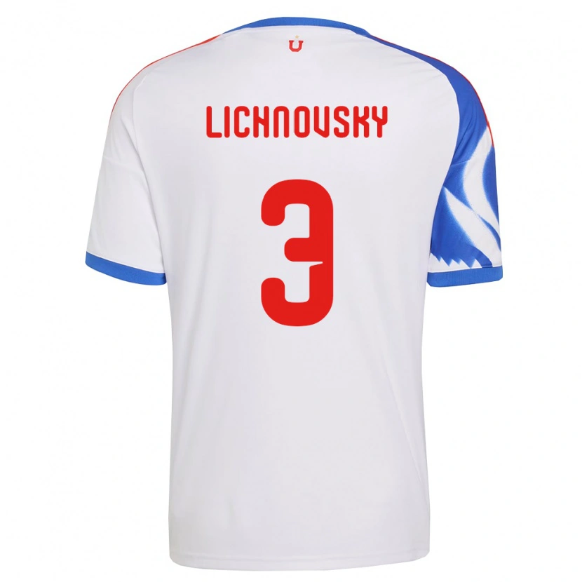 Danxen Kinderen Igor Lichnovsky #3 Wit Marineblauw Uitshirt Uittenue 2026/27 T-Shirt