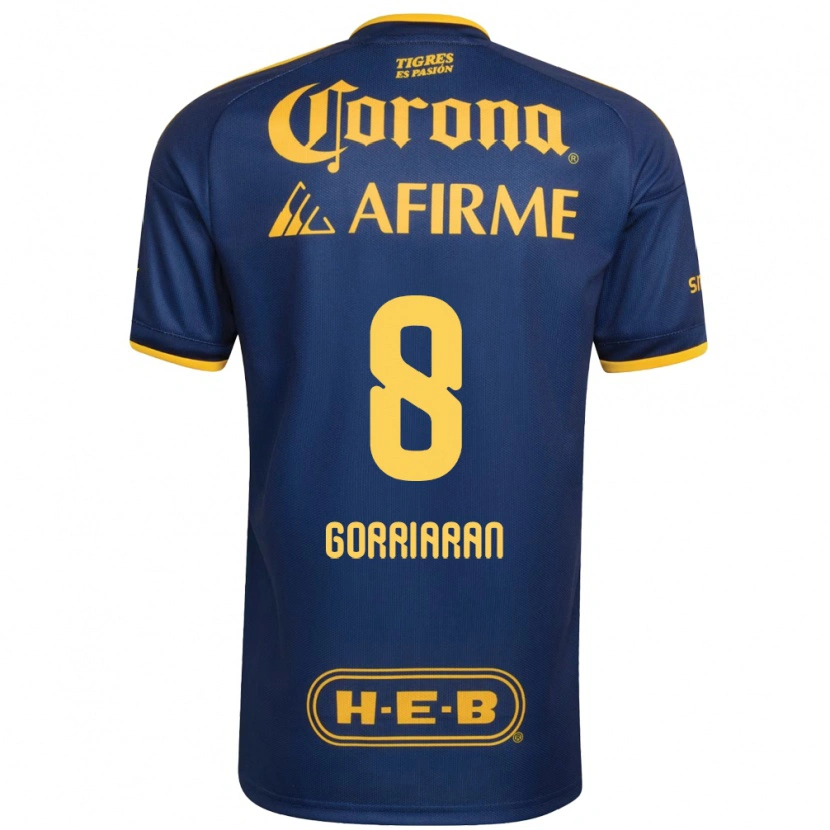 Danxen Kinderen Fernando Gorriarán #8 Koninklijk Blauw Geel Uitshirt Uittenue 2026/27 T-Shirt