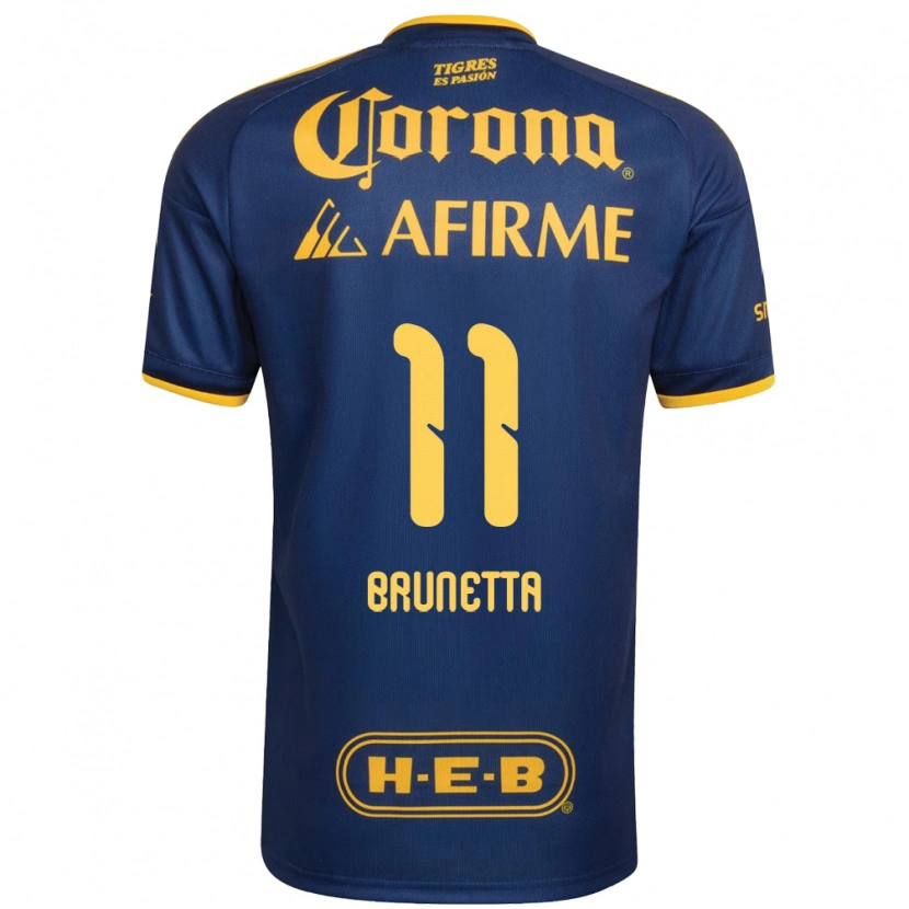 Danxen Kinderen Juan Brunetta #11 Koninklijk Blauw Geel Uitshirt Uittenue 2026/27 T-Shirt