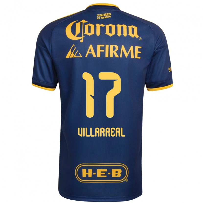 Danxen Kinderen Natalia Villarreal #17 Koninklijk Blauw Geel Uitshirt Uittenue 2026/27 T-Shirt