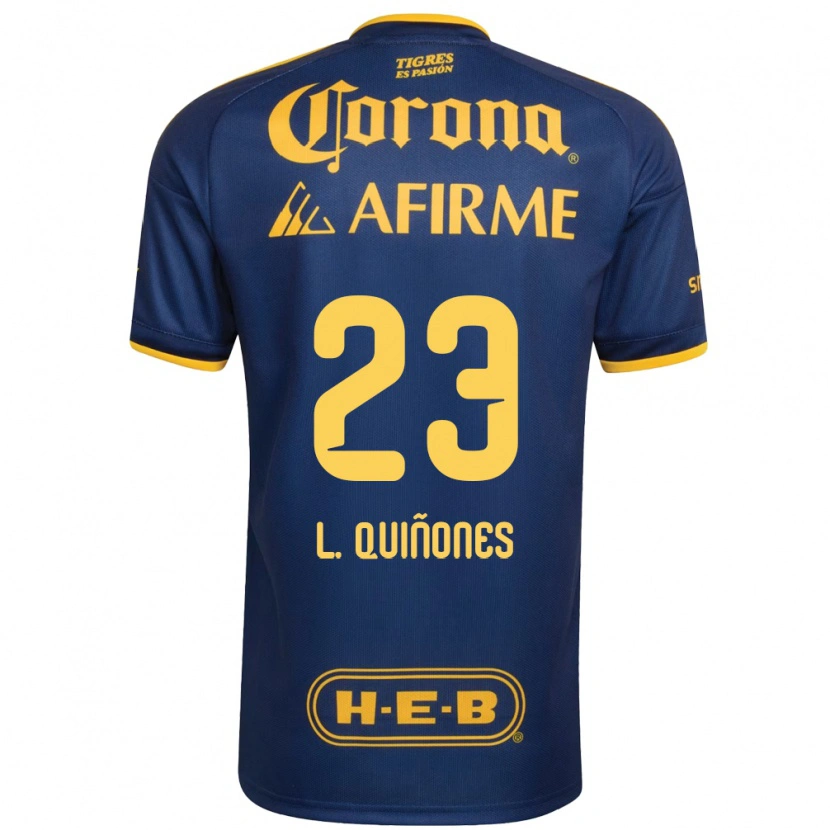 Danxen Kinderen Luis Quinones #23 Koninklijk Blauw Geel Uitshirt Uittenue 2026/27 T-Shirt
