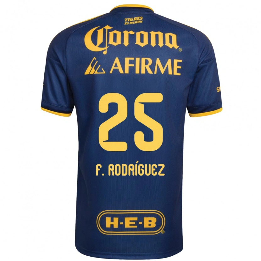 Danxen Kinderen Felipe Rodríguez #25 Koninklijk Blauw Geel Uitshirt Uittenue 2026/27 T-Shirt