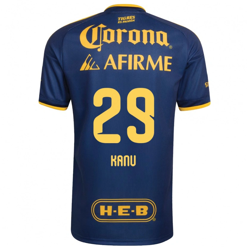 Danxen Kinderen Uchenna Kanu #29 Koninklijk Blauw Geel Uitshirt Uittenue 2026/27 T-Shirt