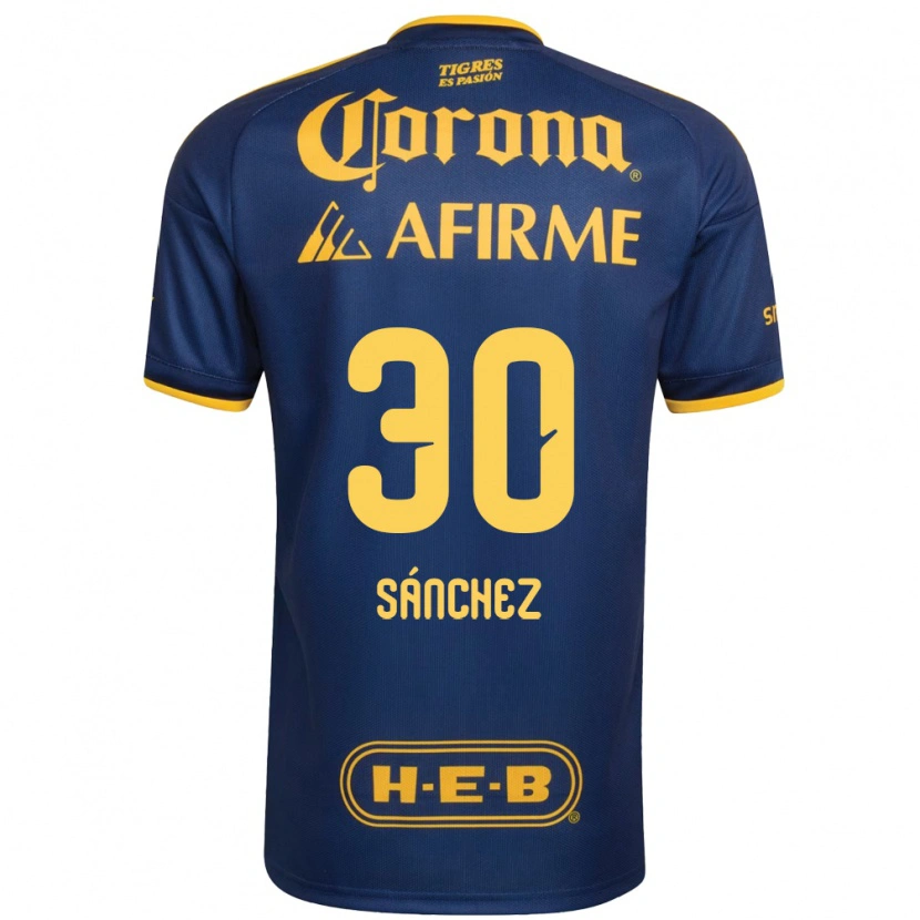 Danxen Kinderen Diego Sánchez #30 Koninklijk Blauw Geel Uitshirt Uittenue 2026/27 T-Shirt