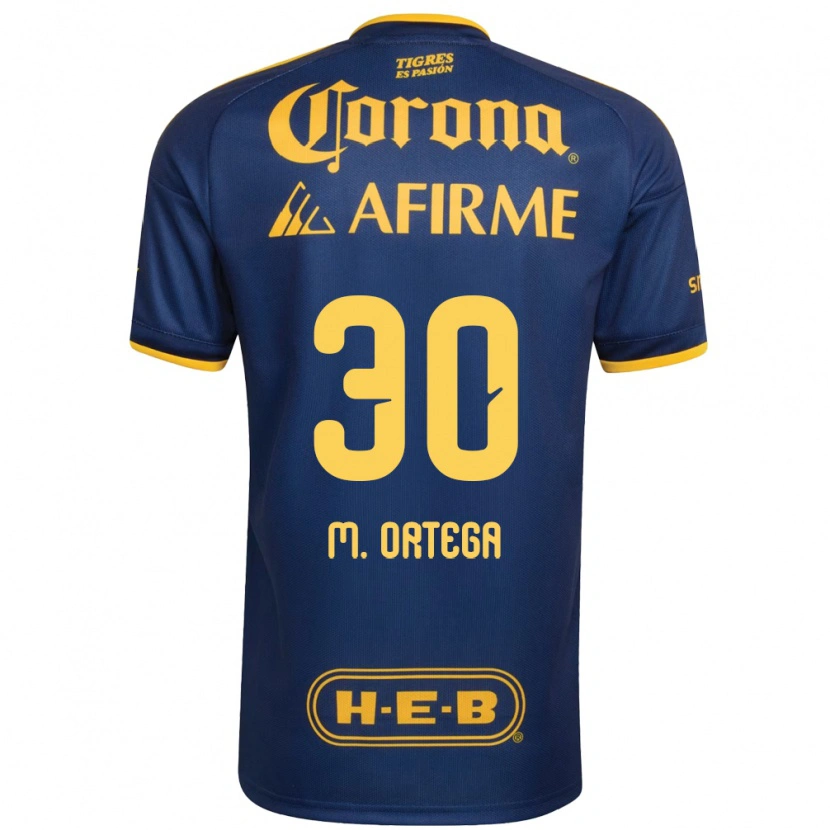 Danxen Kinderen Miguel Ortega #30 Koninklijk Blauw Geel Uitshirt Uittenue 2026/27 T-Shirt
