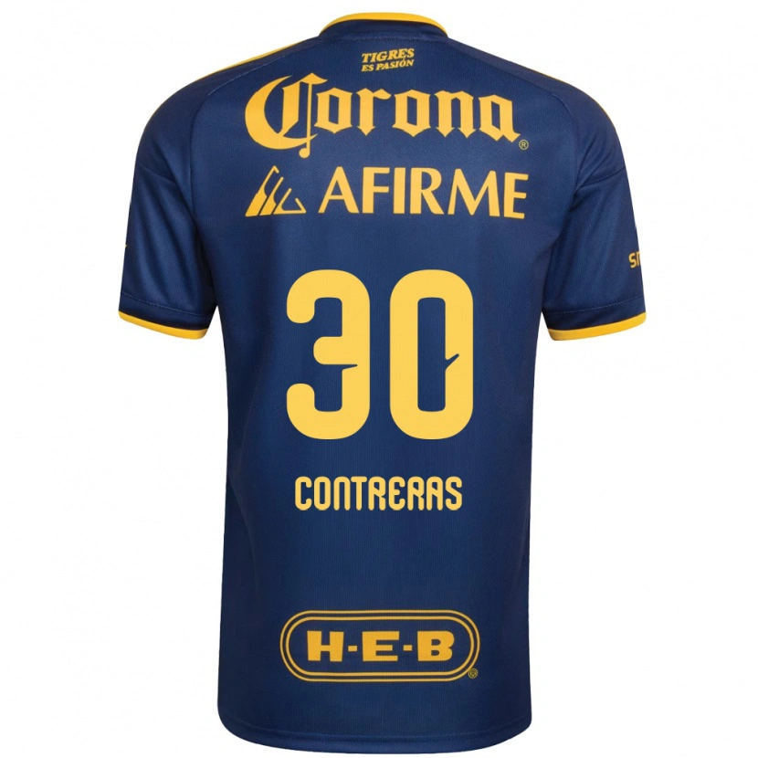 Danxen Kinderen Lizeth Contreras #30 Koninklijk Blauw Geel Uitshirt Uittenue 2026/27 T-Shirt