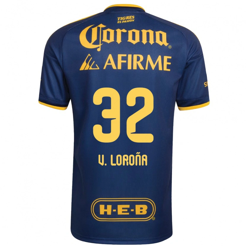 Danxen Kinderen Vladímir Loroña #32 Koninklijk Blauw Geel Uitshirt Uittenue 2026/27 T-Shirt
