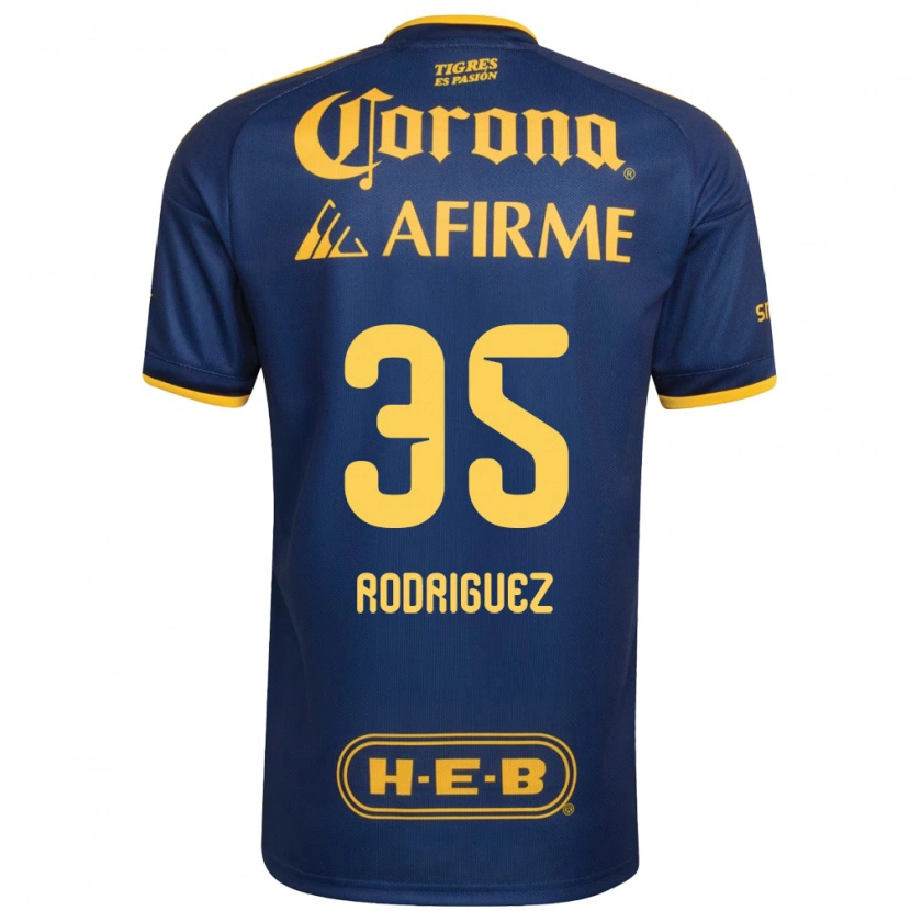 Danxen Kinderen Osvaldo Rodríguez #35 Koninklijk Blauw Geel Uitshirt Uittenue 2026/27 T-Shirt