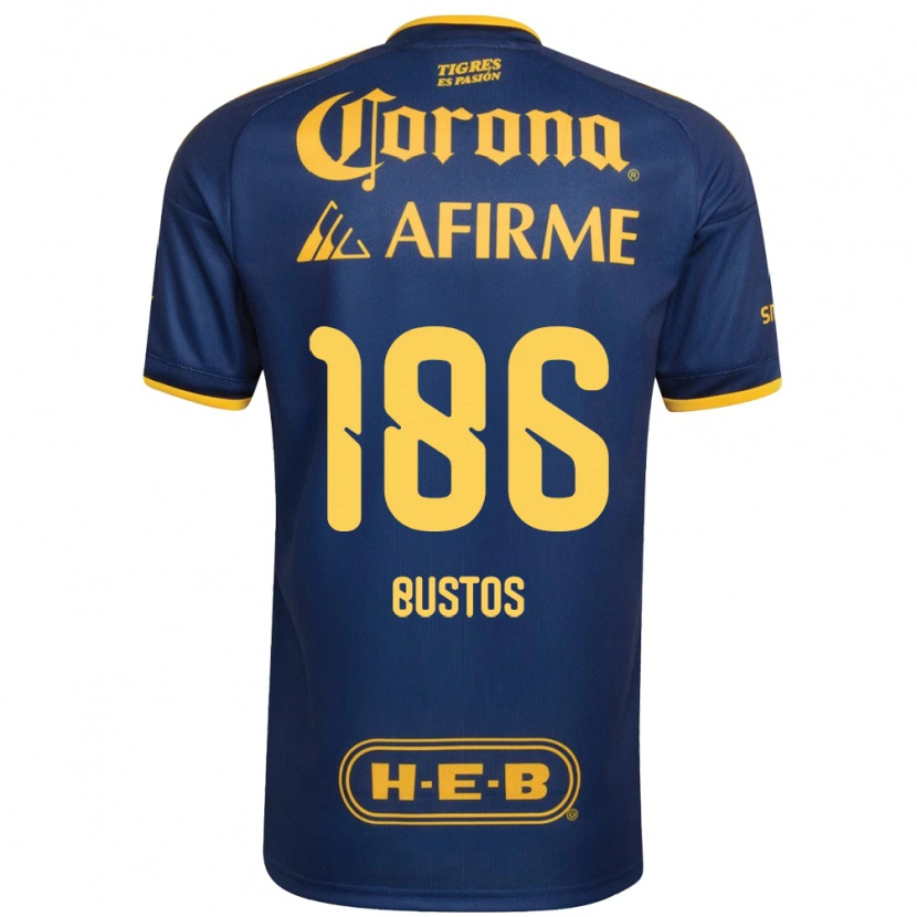 Danxen Kinderen Maximiliano Bustos #186 Koninklijk Blauw Geel Uitshirt Uittenue 2026/27 T-Shirt