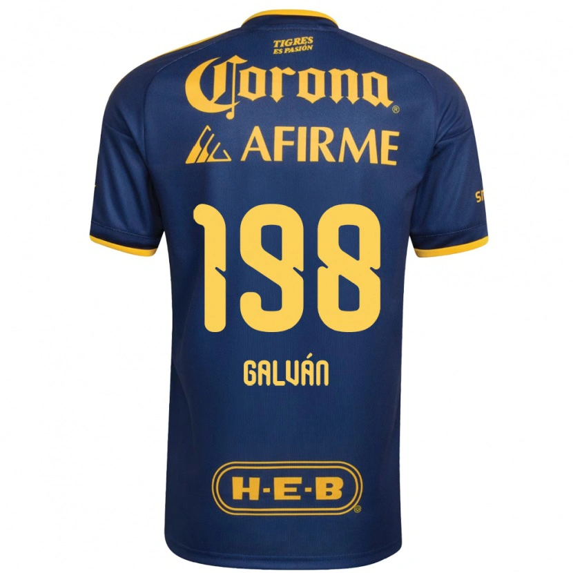 Danxen Kinderen Isac Galván #198 Koninklijk Blauw Geel Uitshirt Uittenue 2026/27 T-Shirt