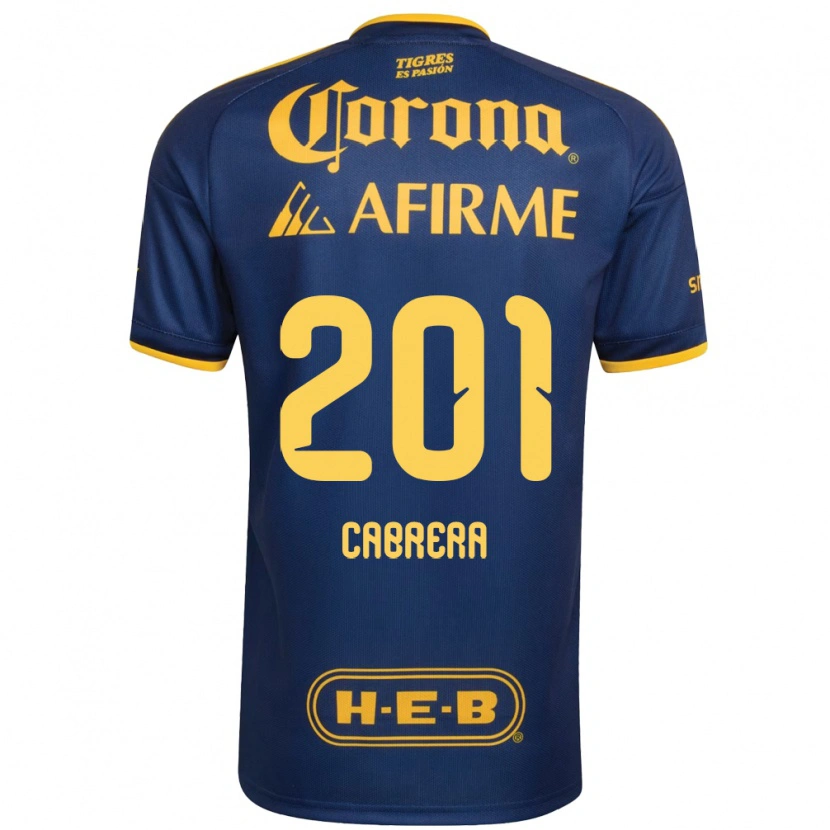 Danxen Kinderen Jorge Cabrera #201 Koninklijk Blauw Geel Uitshirt Uittenue 2026/27 T-Shirt