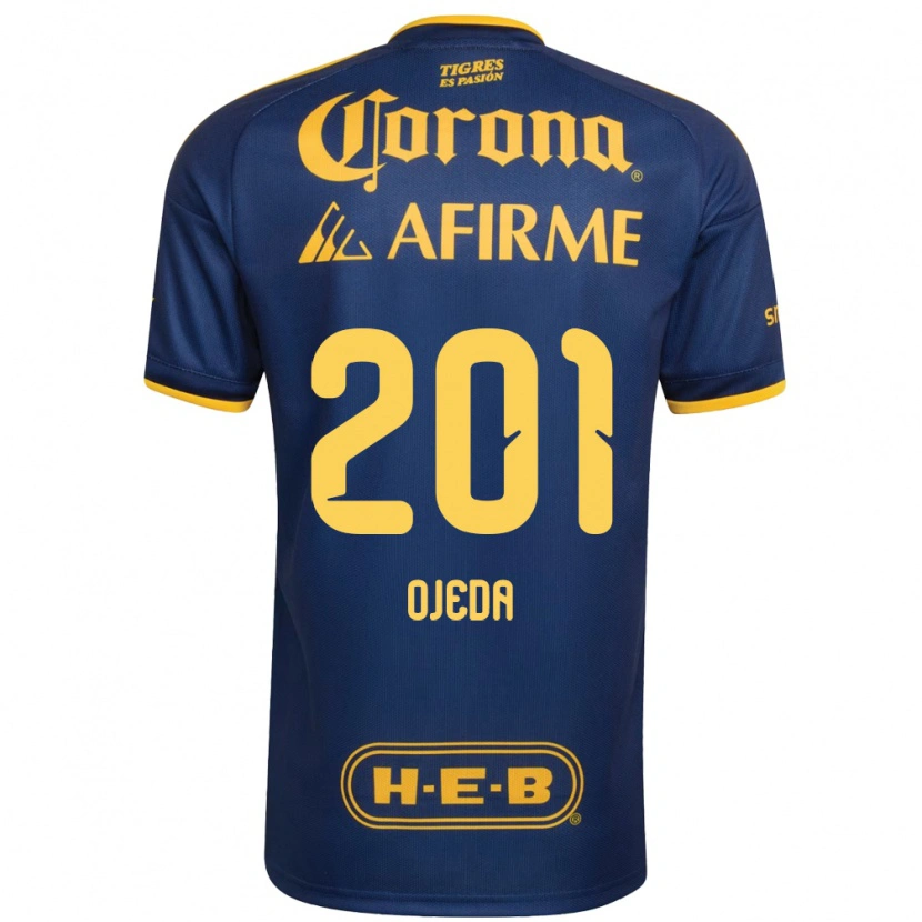 Danxen Kinderen Diego Ojeda #201 Koninklijk Blauw Geel Uitshirt Uittenue 2026/27 T-Shirt