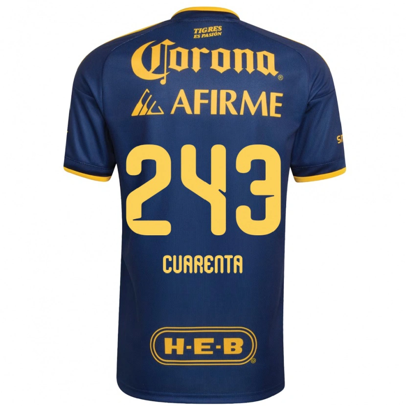 Danxen Kinderen Brandón Cuarenta #243 Koninklijk Blauw Geel Uitshirt Uittenue 2026/27 T-Shirt