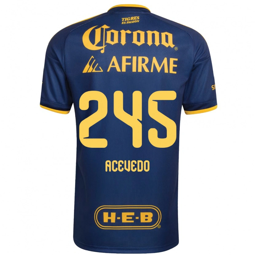Danxen Kinderen Kevin Acevedo #245 Koninklijk Blauw Geel Uitshirt Uittenue 2026/27 T-Shirt