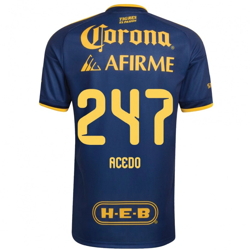 Danxen Kinderen Kevin Acedo #247 Koninklijk Blauw Geel Uitshirt Uittenue 2026/27 T-Shirt