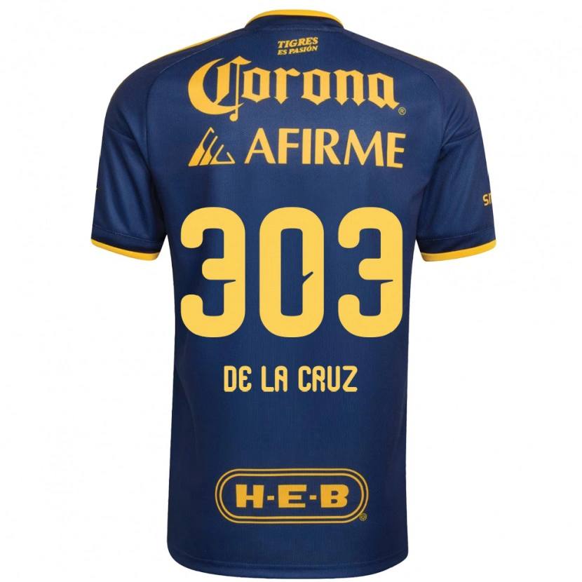 Danxen Kinderen Erick De La Cruz #303 Koninklijk Blauw Geel Uitshirt Uittenue 2026/27 T-Shirt