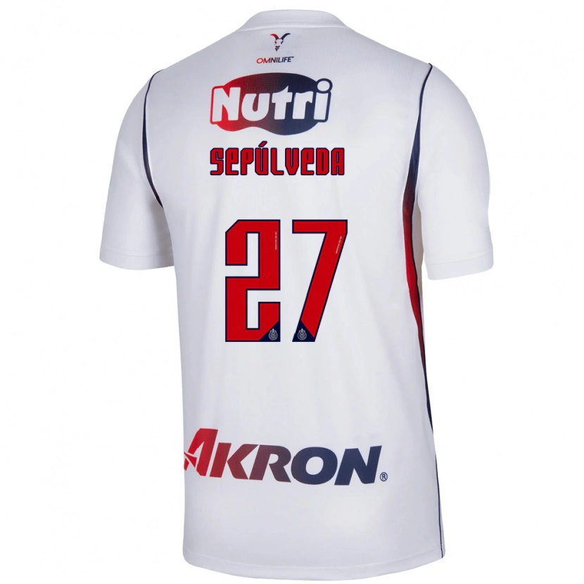 Danxen Kinderen Leonardo Sepúlveda #27 Wit Marineblauw Rood Uitshirt Uittenue 2026/27 T-Shirt