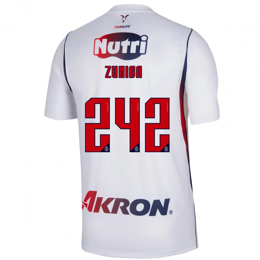 Danxen Kinderen Landon Zuniga #242 Wit Marineblauw Rood Uitshirt Uittenue 2026/27 T-Shirt