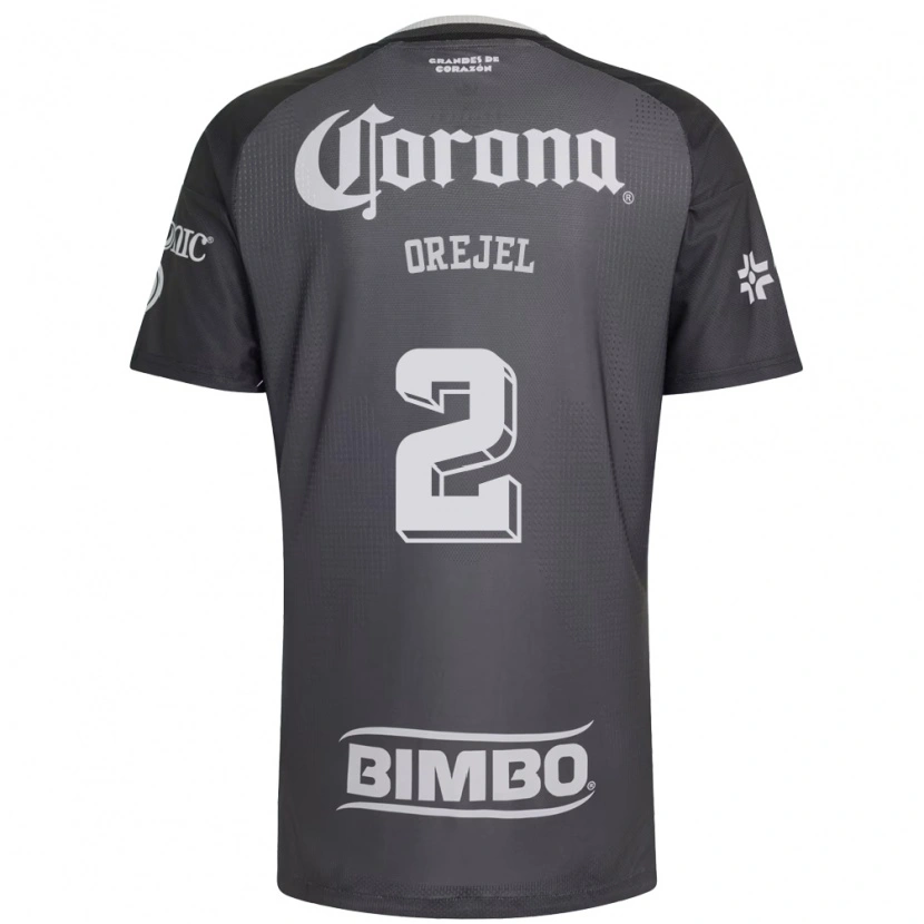 Danxen Kinderen Jocelyn Orejel #2 Grijs Wit Zwart Uitshirt Uittenue 2026/27 T-Shirt