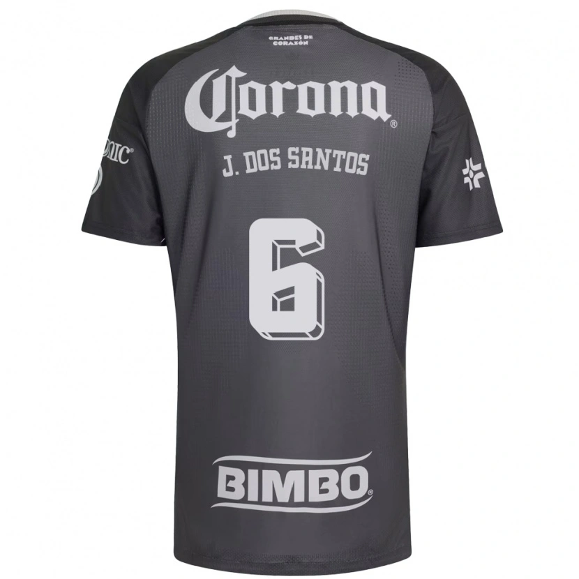 Danxen Kinderen Jonathan Dos Santos #6 Grijs Wit Zwart Uitshirt Uittenue 2026/27 T-Shirt