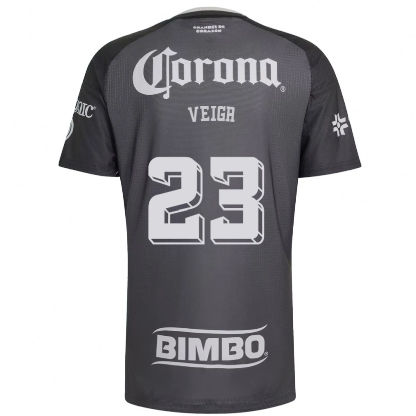 Danxen Kinderen Raphael Veiga #23 Grijs Wit Zwart Uitshirt Uittenue 2026/27 T-Shirt