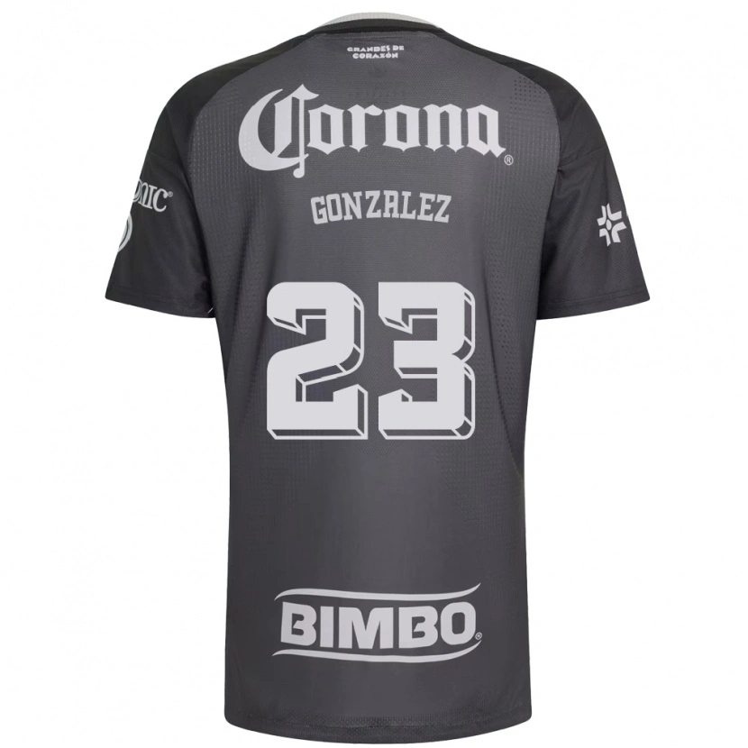 Danxen Kinderen Itzel Gonzalez #23 Grijs Wit Zwart Uitshirt Uittenue 2026/27 T-Shirt