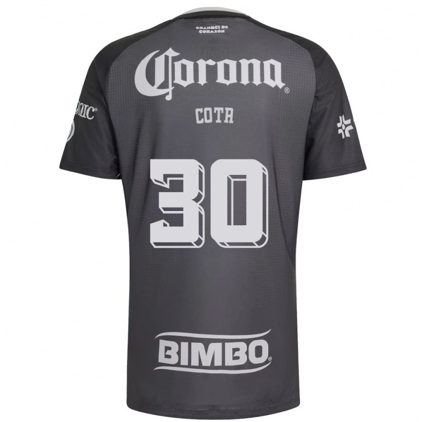 Danxen Kinderen Rodolfo Cota #30 Grijs Wit Zwart Uitshirt Uittenue 2026/27 T-Shirt