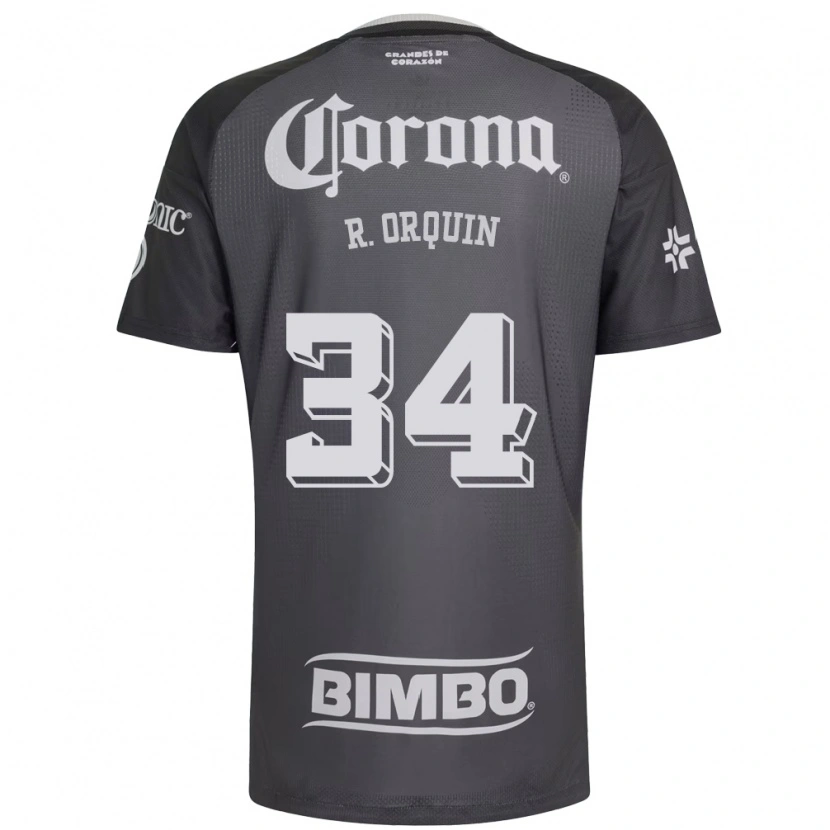 Danxen Kinderen Ralph Orquin #34 Grijs Wit Zwart Uitshirt Uittenue 2026/27 T-Shirt