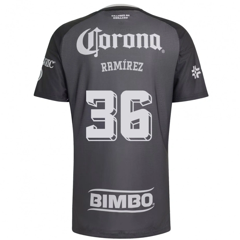 Danxen Kinderen Miguel Ramírez #36 Grijs Wit Zwart Uitshirt Uittenue 2026/27 T-Shirt