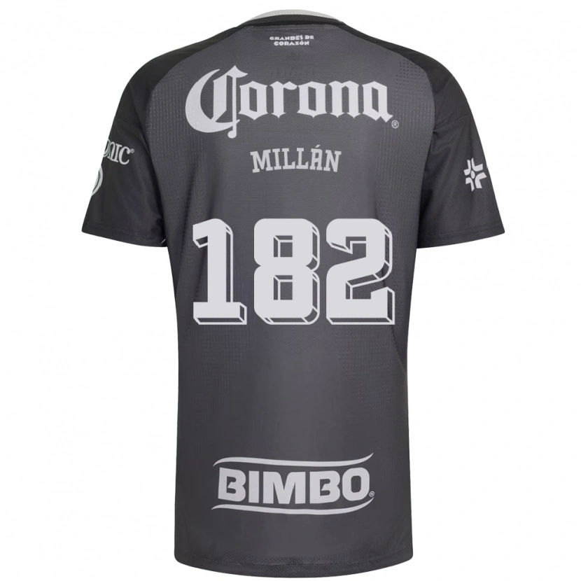 Danxen Kinderen Daniel Millán #182 Grijs Wit Zwart Uitshirt Uittenue 2026/27 T-Shirt