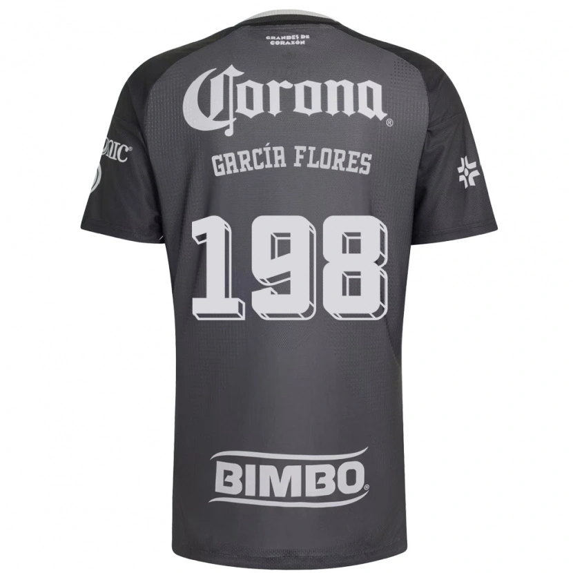 Danxen Kinderen Francisco García Flores #198 Grijs Wit Zwart Uitshirt Uittenue 2026/27 T-Shirt