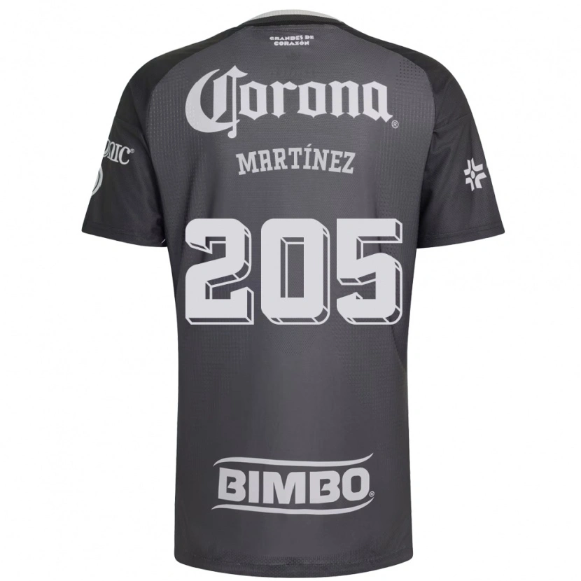 Danxen Kinderen Sebastián Martínez #205 Grijs Wit Zwart Uitshirt Uittenue 2026/27 T-Shirt