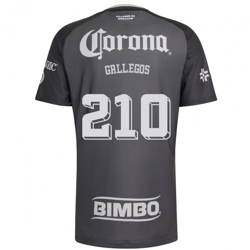 Danxen Kinderen José Gallegos #210 Grijs Wit Zwart Uitshirt Uittenue 2026/27 T-Shirt