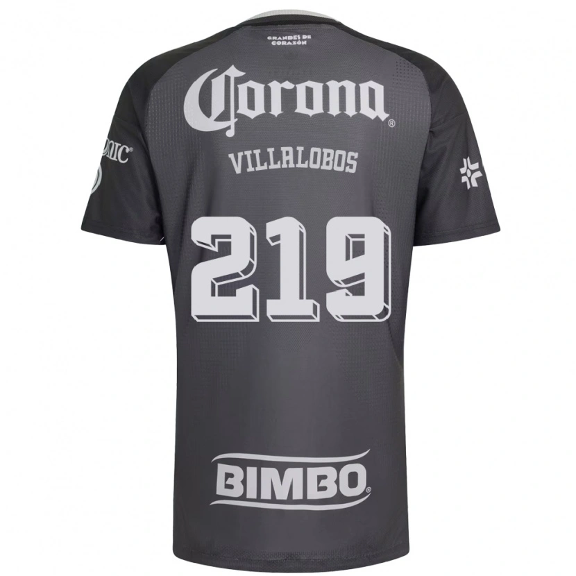 Danxen Kinderen Patricio Villalobos #219 Grijs Wit Zwart Uitshirt Uittenue 2026/27 T-Shirt