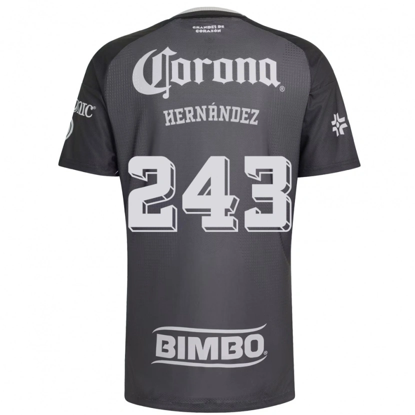 Danxen Kinderen Eduardo Hernández #243 Grijs Wit Zwart Uitshirt Uittenue 2026/27 T-Shirt