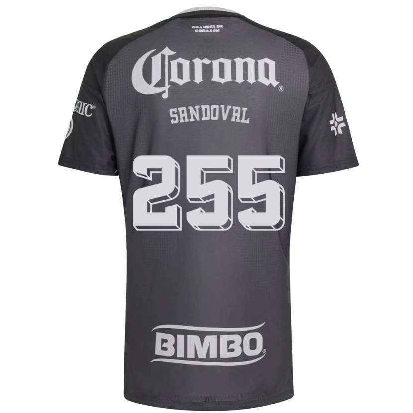 Danxen Kinderen Edson Sandoval #255 Grijs Wit Zwart Uitshirt Uittenue 2026/27 T-Shirt