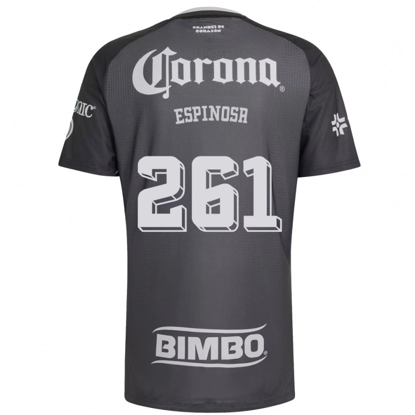 Danxen Kinderen Diego Espinosa #261 Grijs Wit Zwart Uitshirt Uittenue 2026/27 T-Shirt