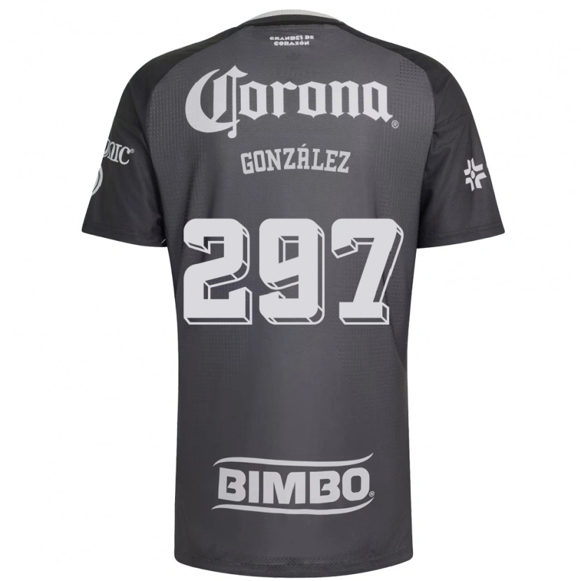 Danxen Kinderen Océlotl González #297 Grijs Wit Zwart Uitshirt Uittenue 2026/27 T-Shirt