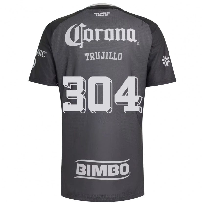 Danxen Kinderen Luis Trujillo #304 Grijs Wit Zwart Uitshirt Uittenue 2026/27 T-Shirt