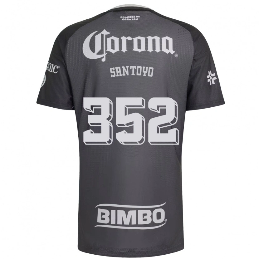 Danxen Kinderen Julio Santoyo #352 Grijs Wit Zwart Uitshirt Uittenue 2026/27 T-Shirt