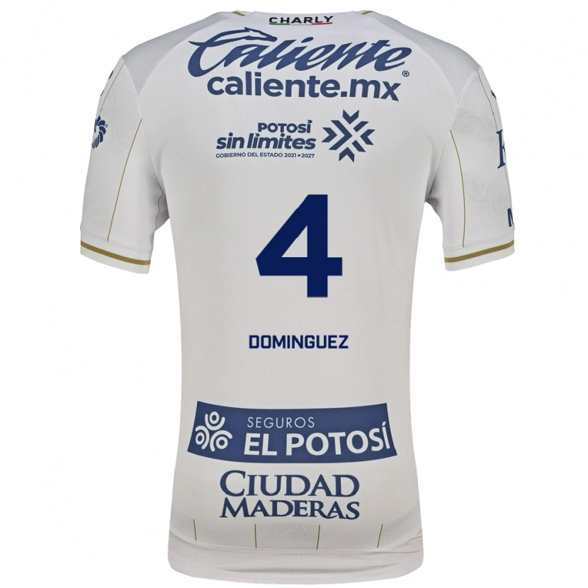 Danxen Kinderen Julio Cesar Dominguez #4 Wit Blauw Uitshirt Uittenue 2026/27 T-Shirt