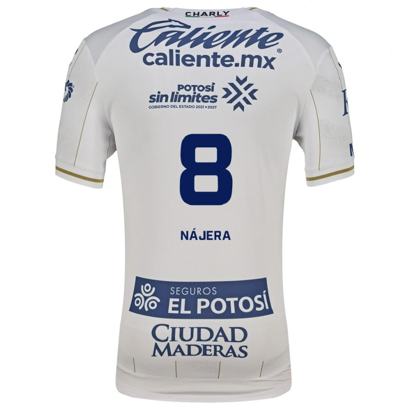 Danxen Kinderen Ronaldo Nájera #8 Wit Blauw Uitshirt Uittenue 2026/27 T-Shirt
