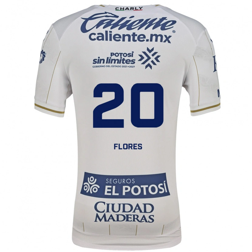 Danxen Kinderen Leonardo Flores #20 Wit Blauw Uitshirt Uittenue 2026/27 T-Shirt