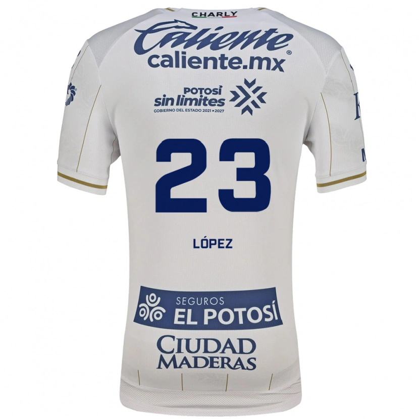 Danxen Kinderen César López #23 Wit Blauw Uitshirt Uittenue 2026/27 T-Shirt