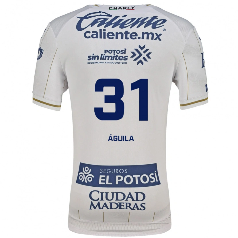 Danxen Kinderen Eduardo Águila #31 Wit Blauw Uitshirt Uittenue 2026/27 T-Shirt