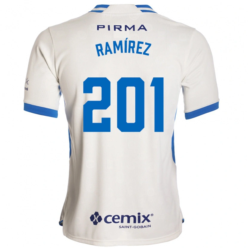 Danxen Kinderen Orlando Ramírez #201 Wit Blauw Rood Uitshirt Uittenue 2026/27 T-Shirt