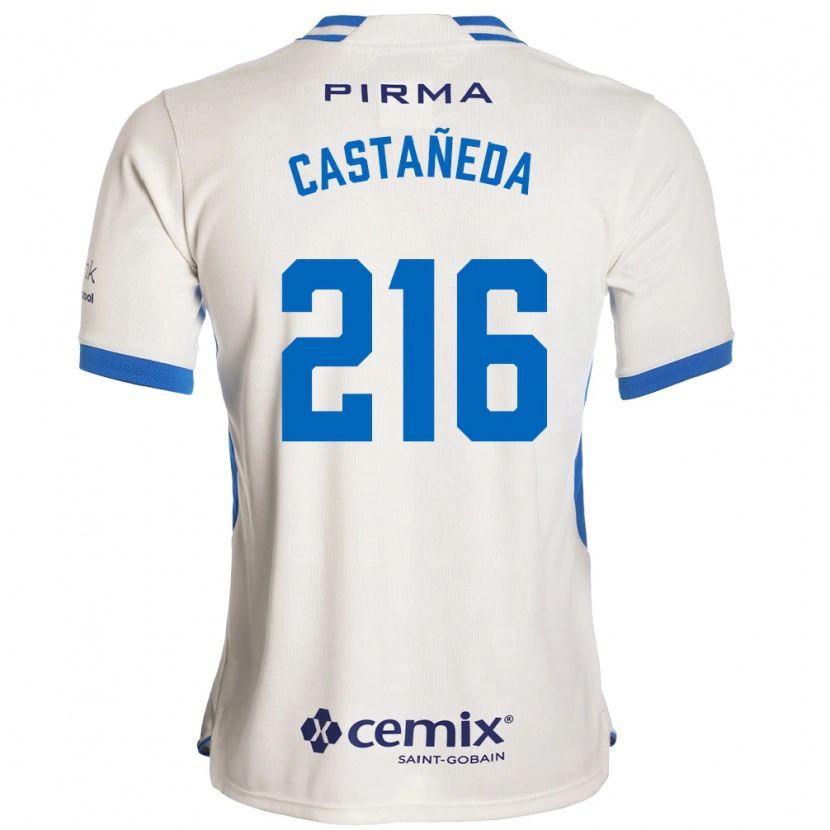 Danxen Kinderen Ian Castañeda #216 Wit Blauw Rood Uitshirt Uittenue 2026/27 T-Shirt