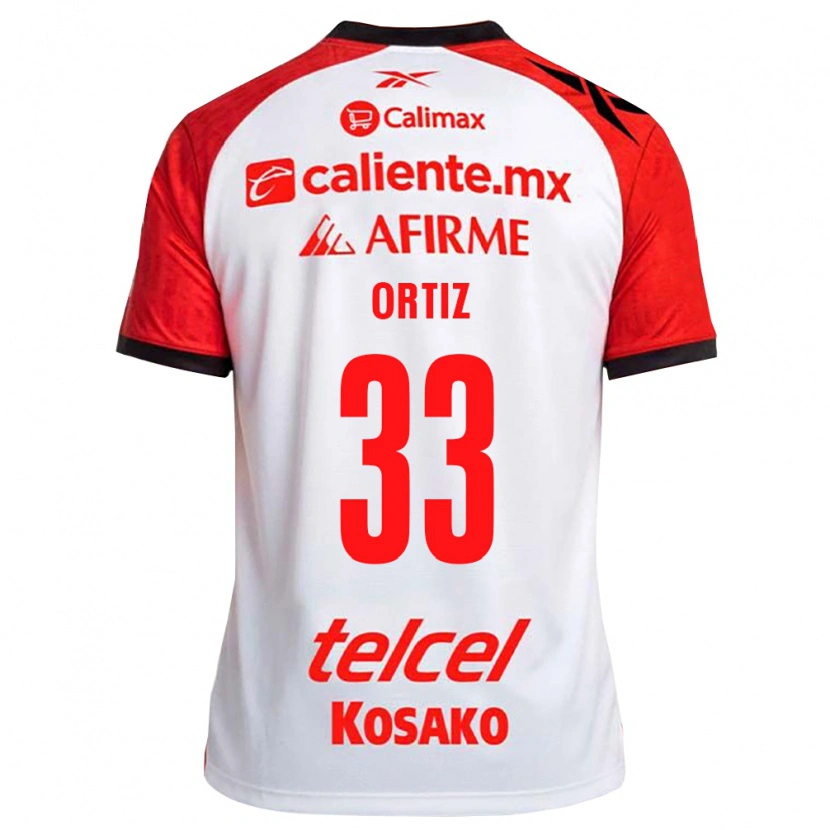 Danxen Kinderen Pablo Ortiz #33 Wit Zwart Rood Uitshirt Uittenue 2026/27 T-Shirt